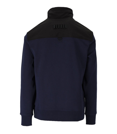 Shop Moose Knuckles Blue Black Borough Sweatshirt In Blu/nero