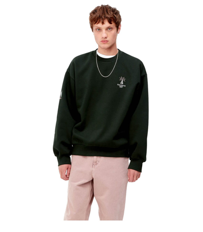 Carhartt Wip Connect Dark Green Sweatshirt | ModeSens