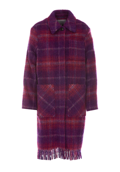 Shop Woolrich Coat In Fuchsia