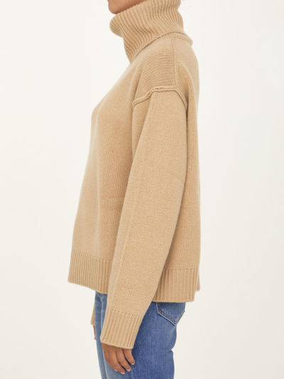 Shop Allude Camel Wool Cashmere Sweater