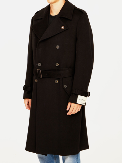 Shop Lardini Black Wool Coat