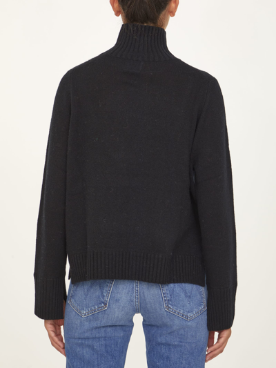 Shop Allude Black Wool Cashmere Sweater