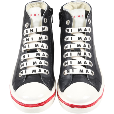 Shop Marni Black Sneakers For Kids With Logos