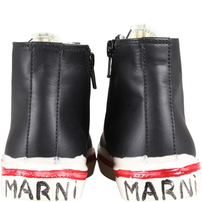 Shop Marni Black Sneakers For Kids With Logos