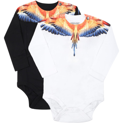 Shop Marcelo Burlon County Of Milan Multicolor Set For Baby Boy With Wings