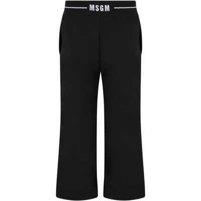 Shop Msgm Black Trouser For Girl