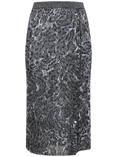 Shop Rabanne Midi Skirt In Grey