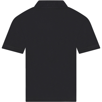 Shop Balenciaga Black T-shirt For Kids With Multicolor Logo