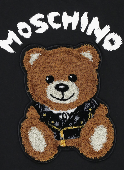 Shop Moschino Dress With Teddy Bear Patch In Nero/black