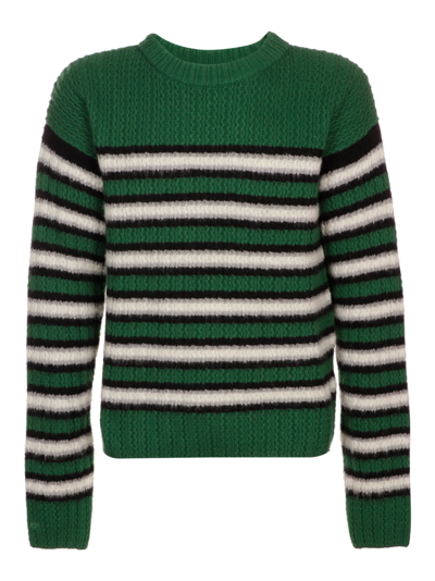 Shop Erl Unisex Stripes Crew Neck Sweater Knit In 2