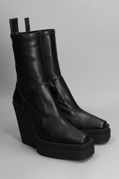 Shop Gia Borghini Gia 15 High Heels Ankle Boots In Black Leather