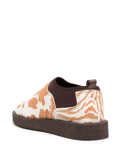 Shop Suicoke Vhl Animal-print Shoes In Braun