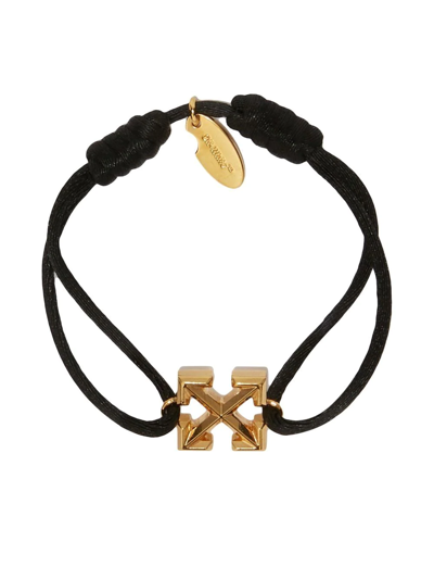 Shop Off-white Arrow Cord Bracelet In Gold