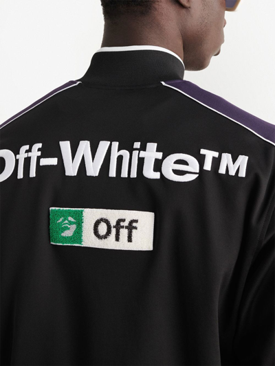 Shop Off-white Embroidered-logo Zipped Track Jacket In Schwarz