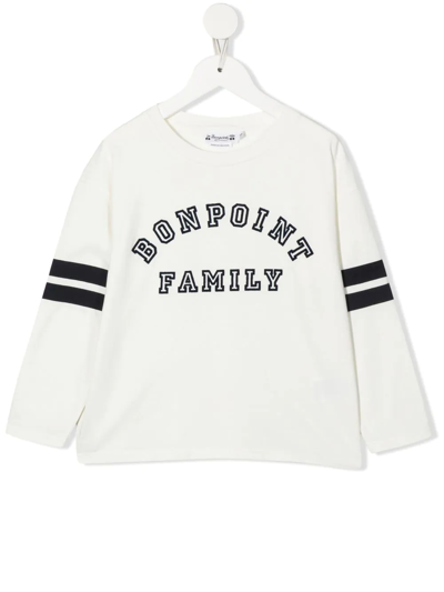 Shop Bonpoint Bob Flocked-logo T-shirt In Weiss
