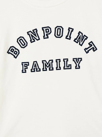 Shop Bonpoint Bob Flocked-logo T-shirt In Weiss