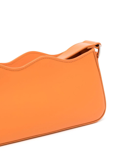 Shop Mach & Mach Scalloped Leather Shoulder Bag In Orange