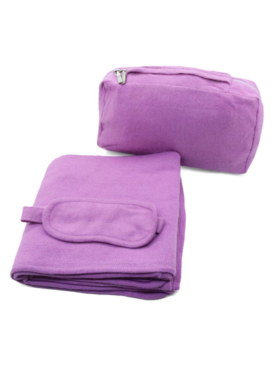 Shop Portolano 3-piece Bag, Eye Mask & Wrap Travel Set In Bright Lilac