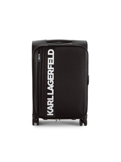 Shop Karl Lagerfeld Women's Logo 20-inch Spinner Suitcase In Black