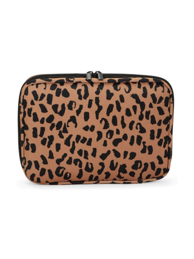 Shop Mytagalongs Women's Leopard-print Hanging Beauty Bag In Brown Black