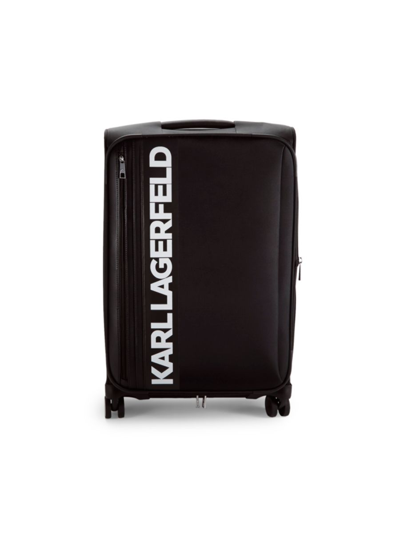 Shop Karl Lagerfeld Women's Logo 24-inch Spinner Suitcase In Black