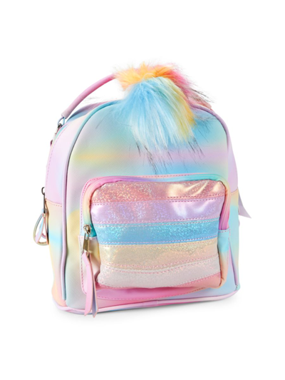 Under One Sky Kid's Pride Rainbow Faux Fur Backpack In Pink Multi