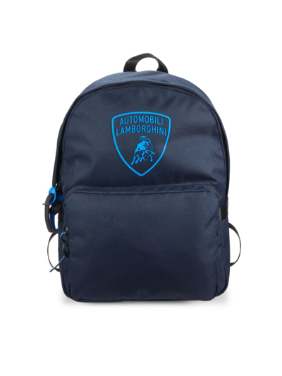 Shop Lamborghini Men's Logo Backpack In Blue