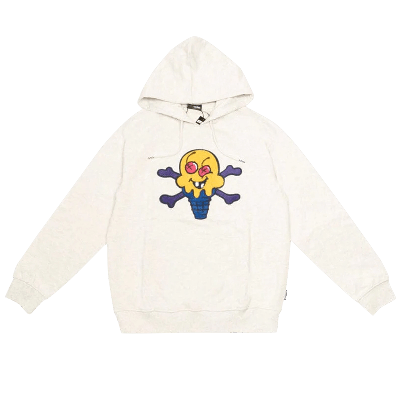 Pre-owned Icecream Avery Logo Patch Hoodie 'light Heather Grey'