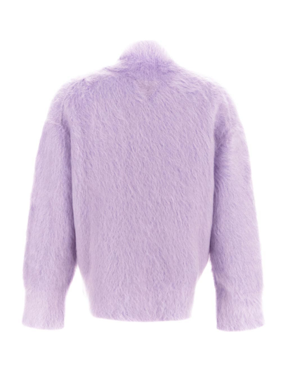 Shop Bottega Veneta Double Mohair Sweater In Purple