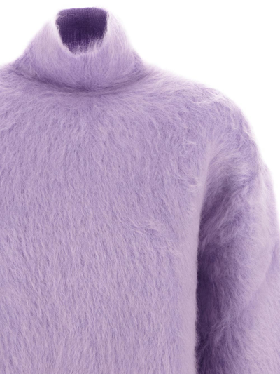 Shop Bottega Veneta Double Mohair Sweater In Purple