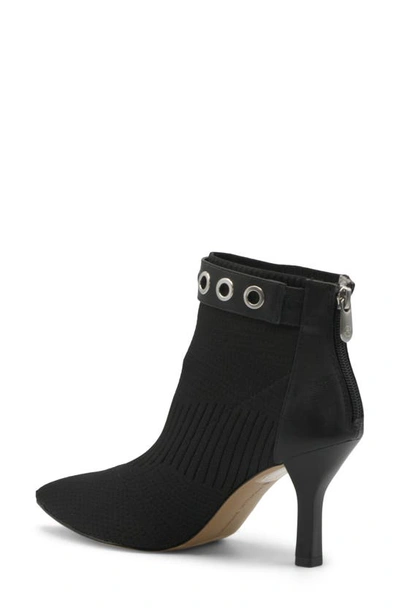 Shop Adrienne Vittadini Nomar Grommet Bootie In Black Stretch Knit