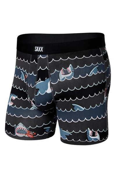 Shop Saxx Boxer Briefs In Get Sharky- Grey
