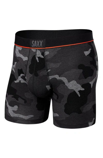 Shop Saxx Vibe Super Soft Slim Fit Boxer Briefs In Supersize Camo- Black