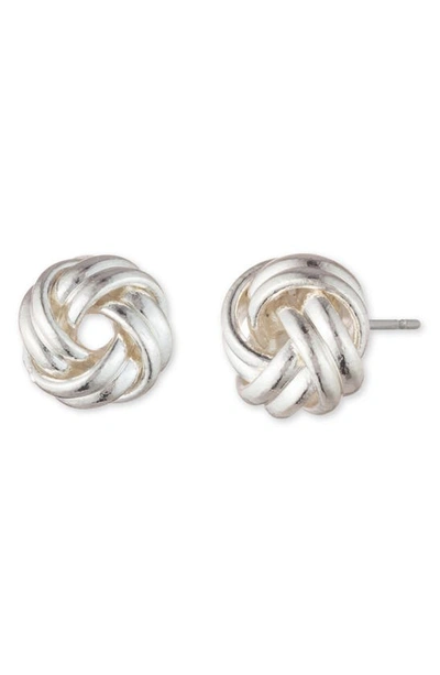 Laurèn Knot Stud Earrings In Silver