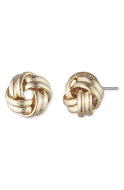 Shop Laurèn Lauren Ralph Lauren Knot Stud Earrings In Gold