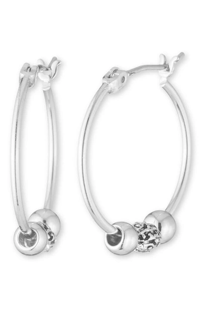 Shop Laurèn Slider Hoop Earrings In Silver