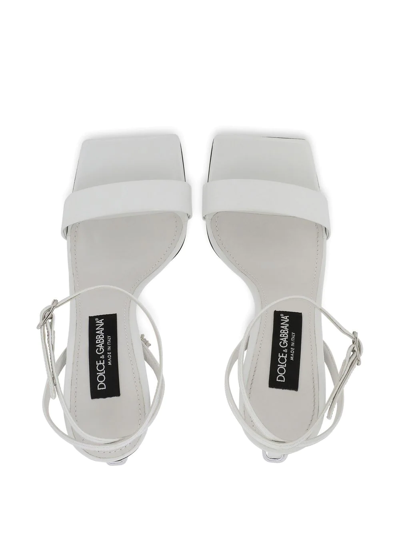 Shop Dolce & Gabbana 3.5 105mm Patent Leather Sandals In White