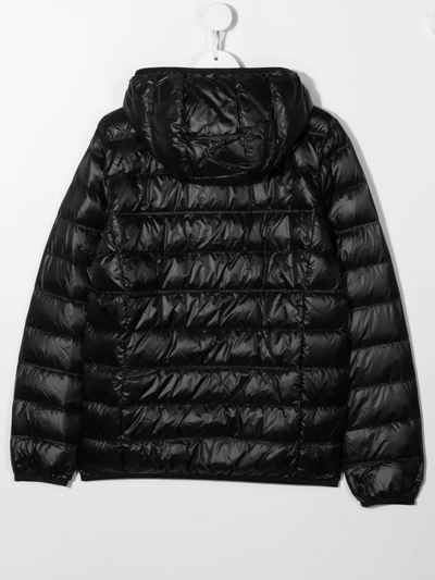 Shop Emporio Armani Teen Logo-print Padded Jacket In Black