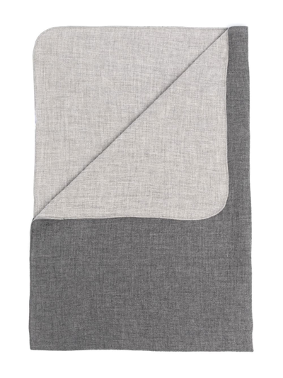 Shop Teddy & Minou Cotton Woven Reversible Blanket In Grey