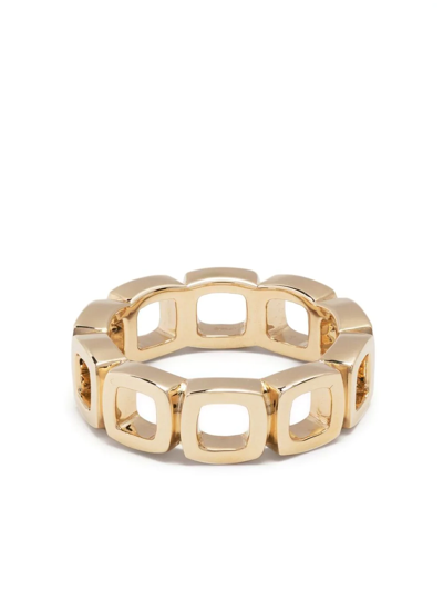 Shop Tom Wood 9kt Yellow Gold Cushion Band Open Ring