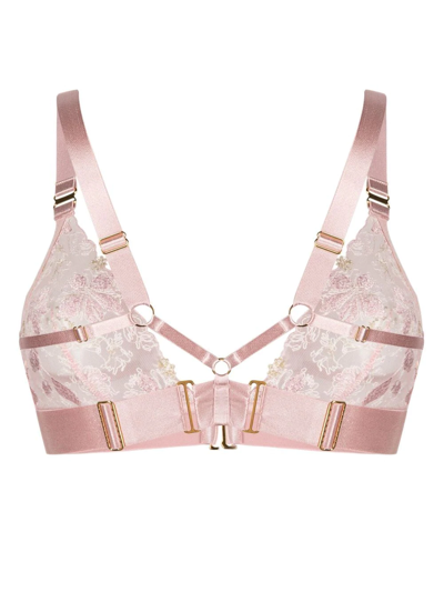 Shop Bordelle Vita Lace Triangle Bra In Pink