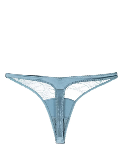 Shop Fleur Of England Ocean High-waisted Thong In Blue