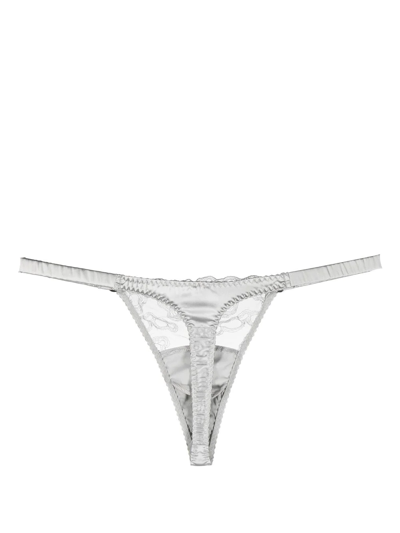 Fleur Of England Sigrid Lace Thong In Grey