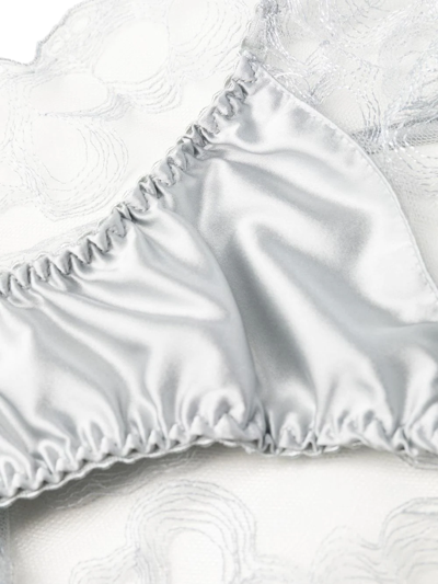 Fleur Of England Sigrid Ouvert Lace Briefs In Grey