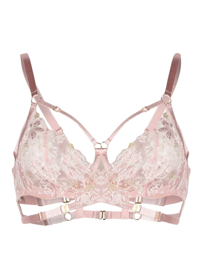 Shop Bordelle Vita Lace Underwire Bra In Pink