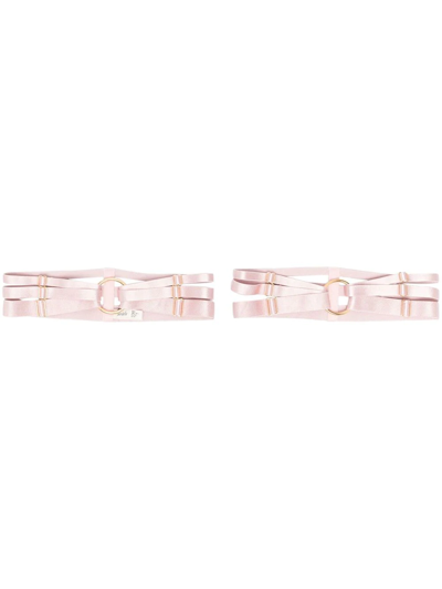 Shop Bordelle Rose Multi-strap Garters In Pink