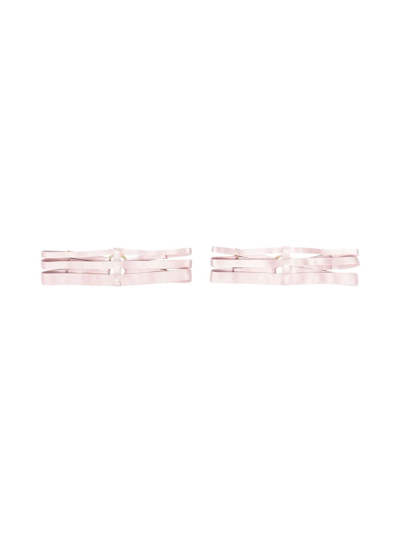 Shop Bordelle Rose Multi-strap Garters In Pink