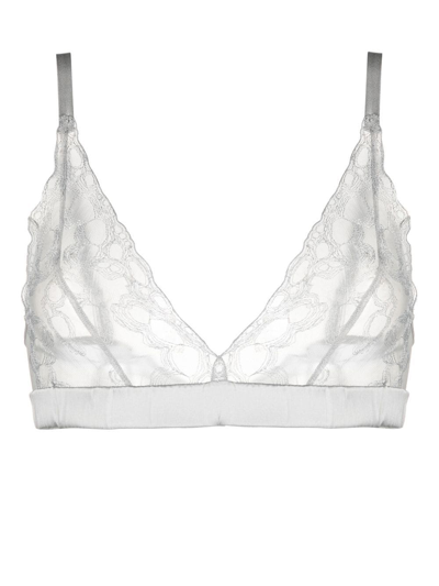 Shop Fleur Of England Sigrid Non-wired Bralette In Grey