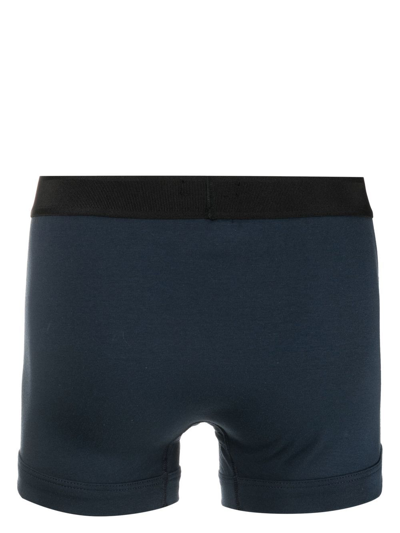 Shop Tom Ford Logo-waistband Boxer Briefs In Blue