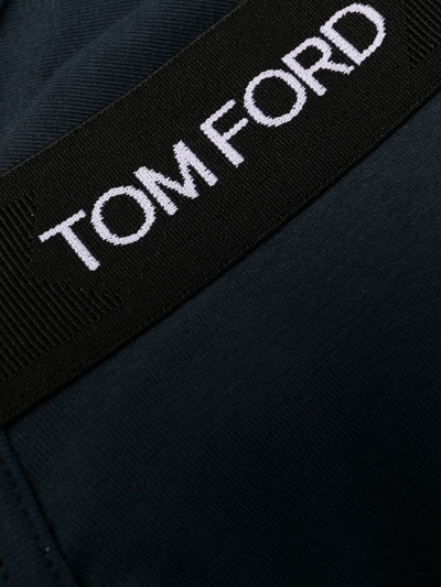 Shop Tom Ford Logo-waistband Boxer Briefs In Blue